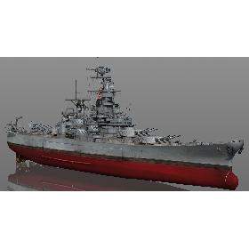 3D model Battleship USS Wisconsin BB-64 WWII 1942-1945